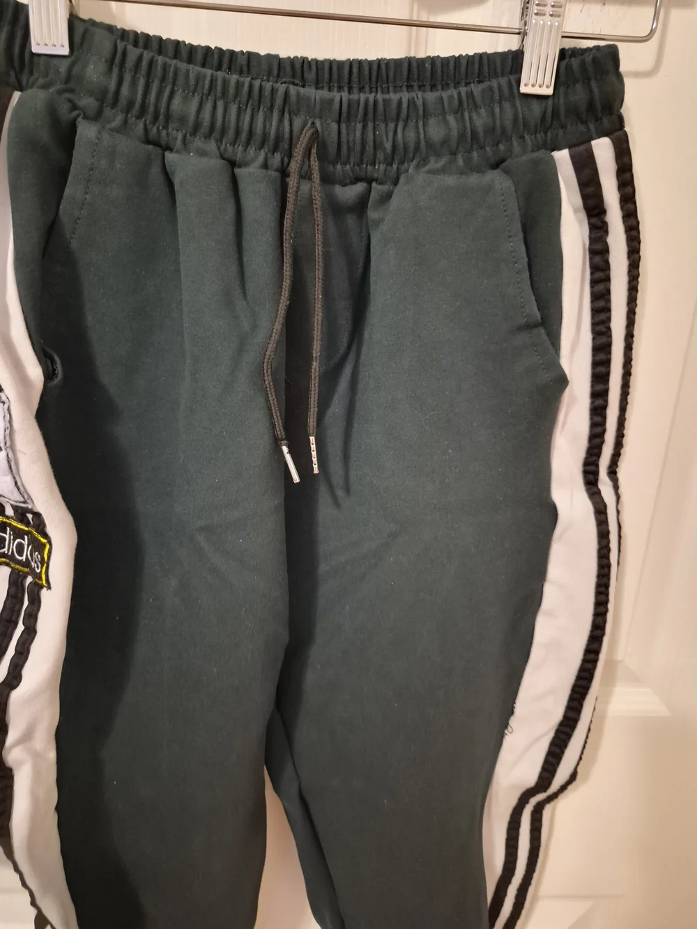 Adidas Kids Black Track Pants with White Side Stripes - Picture 5 of 8